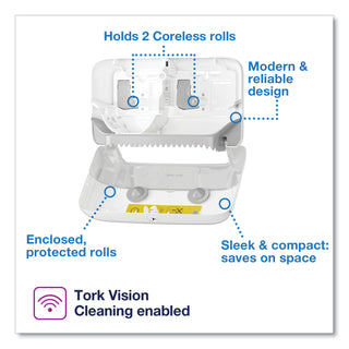Tork® Elevation Coreless High Capacity Bath Tissue Dispenser,14.17 x 5.08 x 8.23,White (TRK473200)