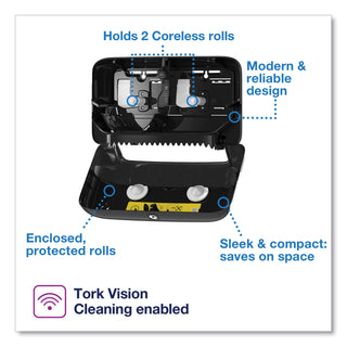 Tork® Elevation Coreless High Capacity Bath Tissue Dispenser,14.17 x 5.08 x 8.23,Black (TRK473208)