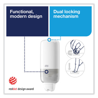 Tork® Elevation Liquid Skincare Dispenser, 1 L Bottle; 33 oz Bottle, 4.4" x 4.5" x 11.5", White (TRK570020A)