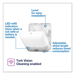 Tork® Elevation Matic Hand Towel Roll Dispenser with Sensor, 8" x 14.5" x 13", White (TRK5511202)