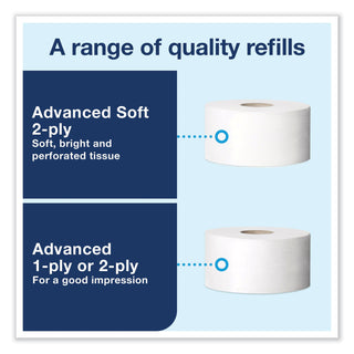 Tork® Twin Mini Jumbo Toilet Paper Roll Dispenser Black T2 - Twin Mini Jumbo Toilet Paper Roll Dispenser Black T2, Elevation Range, 5555290 (TRK5555290)