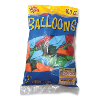 Tablemate® Balloons, 12", Helium Quality Latex, Assorted Colors, 100/Pack, 20 Packs/Carton (TBL916100)