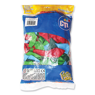 Tablemate® Balloons, 12", Helium Quality Latex, Assorted Colors, 100/Pack, 20 Packs/Carton (TBL916100)