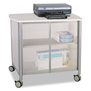Safco® Impromptu Deluxe Machine Stand w/Doors, 34-3/4w x 24-1/4d x 30-3/4h, Silver/Gray (SAF1859GR)
