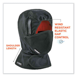 ergodyne® N-Ferno 6871 2-Layer Winter Liner + Mouthpiece Kit, Fleece/Cotton, One Size Fits Most, Black (EGO16871)