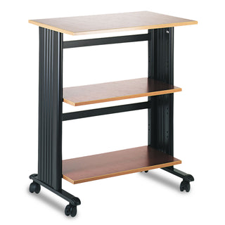 Safco® Muv Mobile Machine Cart, Three-Shelf, 29.5w x 20d x 35h, Cherry/Black (SAF1881CY)