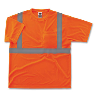ergodyne® GloWear 8289 Class 2 Hi-Vis T-Shirt, Polyester, Orange, 5X-Large (EGO21519)