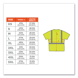 ergodyne® GloWear 8289 Class 2 Hi-Vis T-Shirt, Polyester, Lime, 5X-Large (EGO21509)