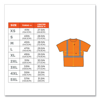 ergodyne® GloWear 8289 Class 2 Hi-Vis T-Shirt, Polyester, Orange, 5X-Large (EGO21519)