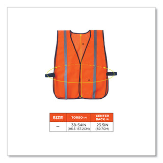 ergodyne® GloWear 8020HL Non-Certified Standard Vest, Polyester, One Size Fits Most, Orange (EGO20030)