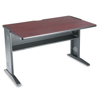 Safco® Computer Desk with Reversible Top, 47.5w x 28d x 30h, Mahogany/Medium Oak/Black (SAF1931)
