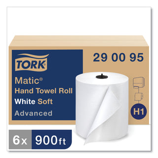Tork® Advanced Matic Hand Towel Roll, 7.7" x 900 ft, White, 6 Rolls/Carton (TRK290095)