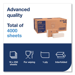 Tork® Advanced Multifold Hand Towel, 9 x 9.5, White, 250/Pack, 16 Packs/Carton (TRK424824)