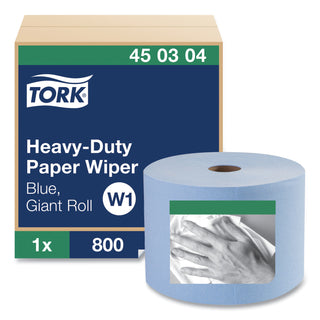 Tork® Heavy-Duty Paper Wiper - 1 Ply - 800 Sheets/Roll - Blue (TRK450304)