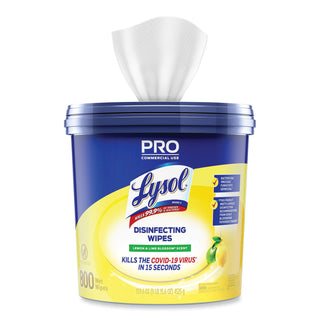 LYSOL® Brand Professional Disinfecting Wipe Bucket, 6 x 8, Lemon and Lime Blossom, 800 Wipes/Bucket, 2 Buckets/Carton (RAC99856CT)