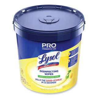 LYSOL® Brand Professional Disinfecting Wipe Bucket, 6 x 8, Lemon and Lime Blossom, 800 Wipes/Bucket, 2 Buckets/Carton (RAC99856CT)