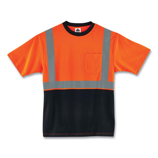 ergodyne® GloWear 8289BK Class 2 Hi-Vis T-Shirt with Black Bottom, Large, Orange (EGO22514)