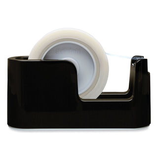 Scotch® Heavy Duty Weighted Desktop Tape Dispenser with One Roll of Tape, 1" and 3" Cores, ABS, Black (MMMC24)
