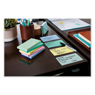 Post-it® Original Pads in Beachside Cafe Collection Colors, 3" x 5", 100 Sheets/Pad, 5 Pads/Pack (MMM655AST)