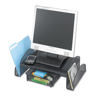 Safco® Onyx Mesh Steel Monitor Stand, 19 1/4 x 11 1/4 x 6 1/4, Black (SAF2159BL)