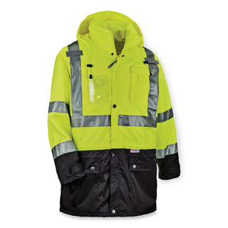 ergodyne® GloWear 8386 Class 3 Hi-Vis Outer Shell Jacket, Polyester, Medium, Lime (EGO25373)