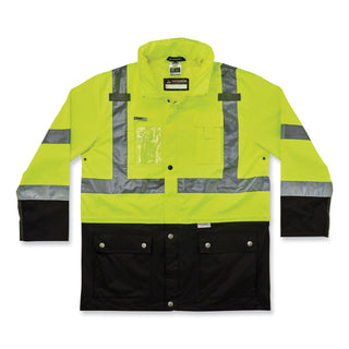 ergodyne® GloWear 8386 Class 3 Hi-Vis Outer Shell Jacket, Polyester, 4X-Large, Lime (EGO25378)