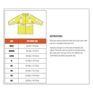 ergodyne® GloWear 8386 Class 3 Hi-Vis Outer Shell Jacket, Polyester, Medium, Lime (EGO25373)