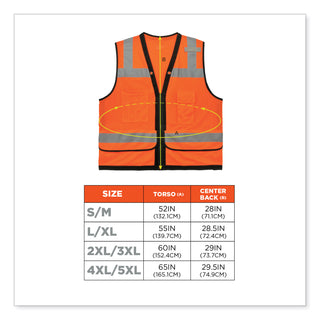 ergodyne® GloWear 8253HDZ Class 2 Heavy-Duty Mesh Surveyors Vest, Polyester, Large/X-Large, Orange (EGO23315)