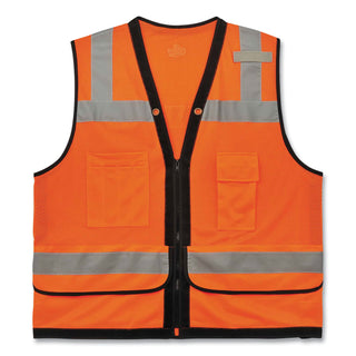 ergodyne® GloWear 8253HDZ Class 2 Heavy-Duty Mesh Surveyors Vest, Polyester, Large/X-Large, Orange (EGO23315)