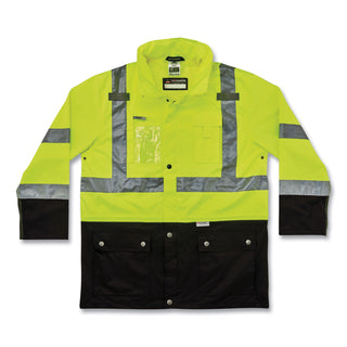 ergodyne® GloWear 8386 Class 3 Hi-Vis Outer Shell Jacket, Polyester, Medium, Lime (EGO25373)