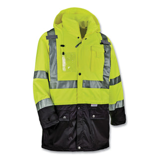 ergodyne® GloWear 8386 Class 3 Hi-Vis Outer Shell Jacket, Polyester, 4X-Large, Lime (EGO25378)