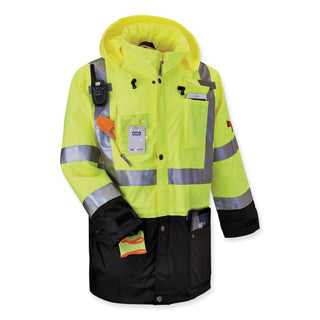 ergodyne® GloWear 8386 Class 3 Hi-Vis Outer Shell Jacket, Polyester, Medium, Lime (EGO25373)