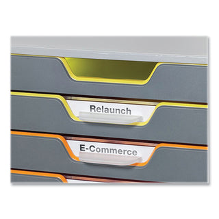Durable® VARICOLOR&reg; Desktop 10 Drawer Organizer - 11" W x 11-3/8" H x 14" D - 10 Drawers - Color Labeled Tabs - Charcoal (DBL761027)