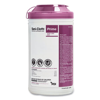 Sani Professional® Sani-Cloth Prime Germicidal Disposable Wipes, Extra-Large, 7.5 x 15, Unscented, White, 70/Canister, 6 Canisters/Carton (PDIP24284)