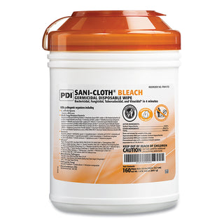 Sani Professional® Sani-Cloth Bleach Germicidal Disposable Wipes, 7.5 x 15, Unscented, White, 160/Canister, 12 Canisters/Carton (PDIP84172)