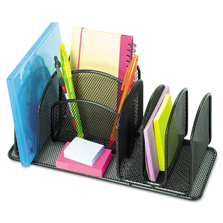 Safco® Deluxe Organizer, Six Compartments, Steel, 12 1/2 x 5 1/4 x 5 1/4 (SAF3251BL)