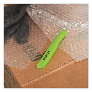Westcott® Safety Ceramic Blade Box Cutter, 0.5" Blade, 6.15" Plastic Handle, Green (ACM17519)
