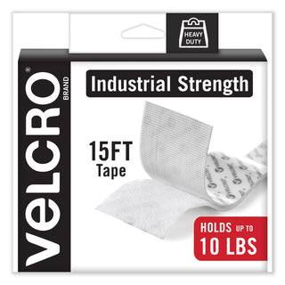 VELCRO® Industrial-Strength Heavy-Duty Fasteners with Dispenser Box, 2" x 15 ft, White (VEK90198)