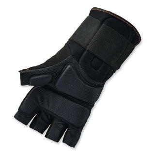 ergodyne® ProFlex 910 Half-Finger Impact Gloves + Wrist Support, Black, Large, Pair (EGO17714)