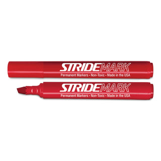Stride StrideMark Permanent Marker, Fine Bullet Tip, Red, 12/Pack (STW22003)