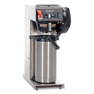 BUNN® Airpot Coffee Brewer, Single-Cup, Brews 3.8/7.5gal., BK/SR (BUN230010006)