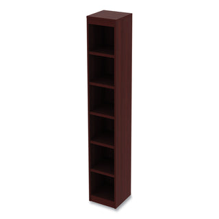 Alera® Alera Valencia Series Narrow Profile Bookcase, Six-Shelf, 11.81w x 11.81d x 71.73h, Mahogany (ALEVA67212MY)