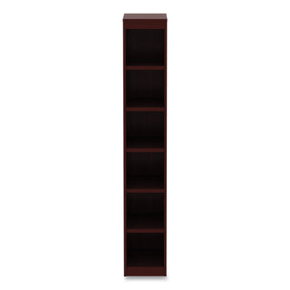 Alera® Alera Valencia Series Narrow Profile Bookcase, Six-Shelf, 11.81w x 11.81d x 71.73h, Mahogany (ALEVA67212MY)