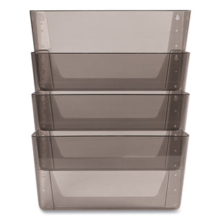 deflecto® DocuPocket Stackable Four-Pocket Wall File, Letter, 13 x 4 x 7, Smoke (DEF73402)