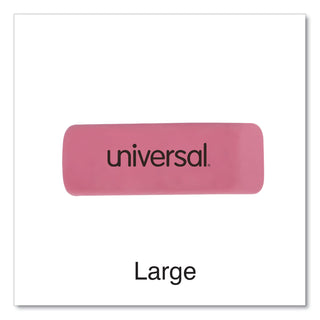 Universal® Bevel Block Erasers, For Pencil Marks, Slanted-Edge Rectangular Block, Large, Pink, 20/Pack (UNV55120)
