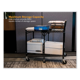 Bostitch® Stowaway Folding Carts, 2 Shelves, 29.63w x 37.25d x 18h, Black, 250 lb Capacity (BOSBSACSMBLK)