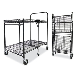 Bostitch® Stowaway Folding Carts, 2 Shelves, 35w x 37.25d x 22h, Black, 250 lb Capacity (BOSBSACLGBLK)