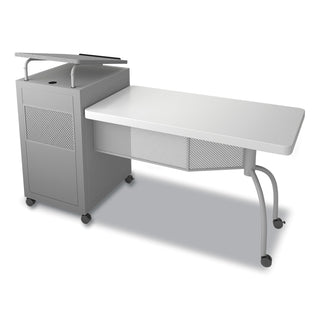 Oklahoma Sound® Edupod Teacher's Desk and Lectern Combo, 24" x 68" x 45", Gray Hammer Tone (NPSEDPD)