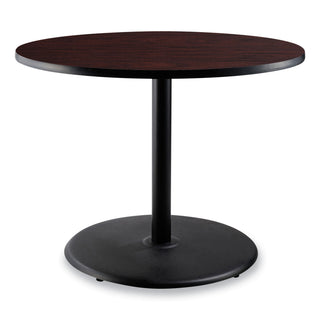 NPS® Cafe Table, 36" Diameter x 30h, Round Top/Base, Mahogany Top, Black Base (NPSCT13636RD1MY)