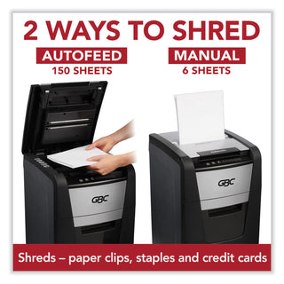 GBC® AutoFeed+ Home Office Shredder, 150X, Super Cross-Cut, 150 Sheets (GBCWSM1757604)